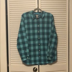 LL Bean plaid button down shirt